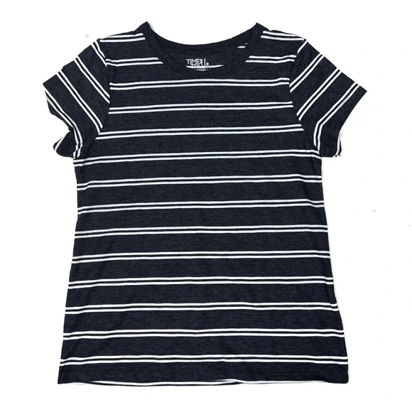トップス time is on DOUBLE STRIPE REGULAR SHIRT Time and Tru | Tops | Time Tru Navy Double Striped T Shirt Sz S
